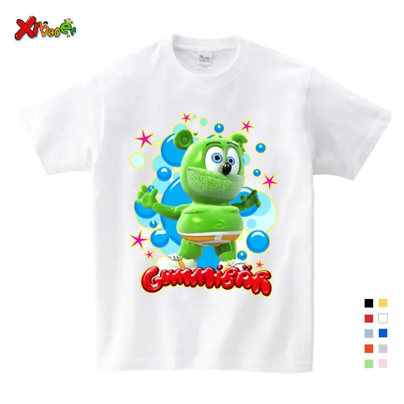 Boys Tshirts for kids Baby Boys Girl Gummy Bear T Shirt Cartoon Funny Casual Kids Clothes Summer Harajuku Children's Clothing
