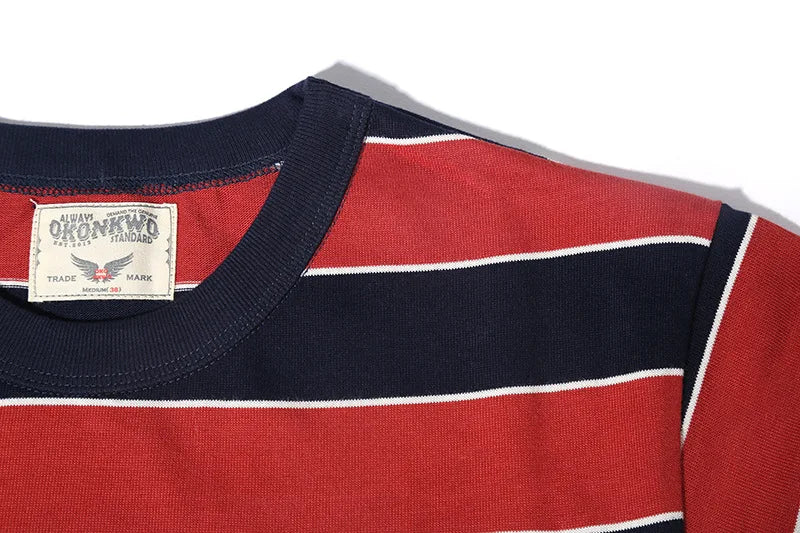 Summer Fashion Short Sleeve T-shirts For Men Classical Zebra Striped Heavy Thick Tees Male Casual Large Size Loose Pullover Tops