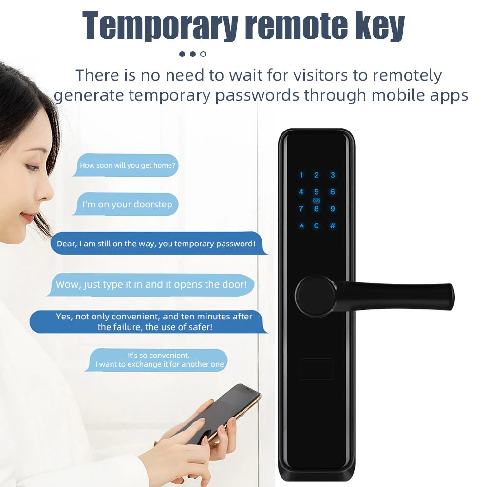 RFID Smart Door Lock Bluetooth/WiFi & Keypad, TTLock Smart Life Compatible Home/Hotel Security MIFARE Encrypted Multi-Point lock