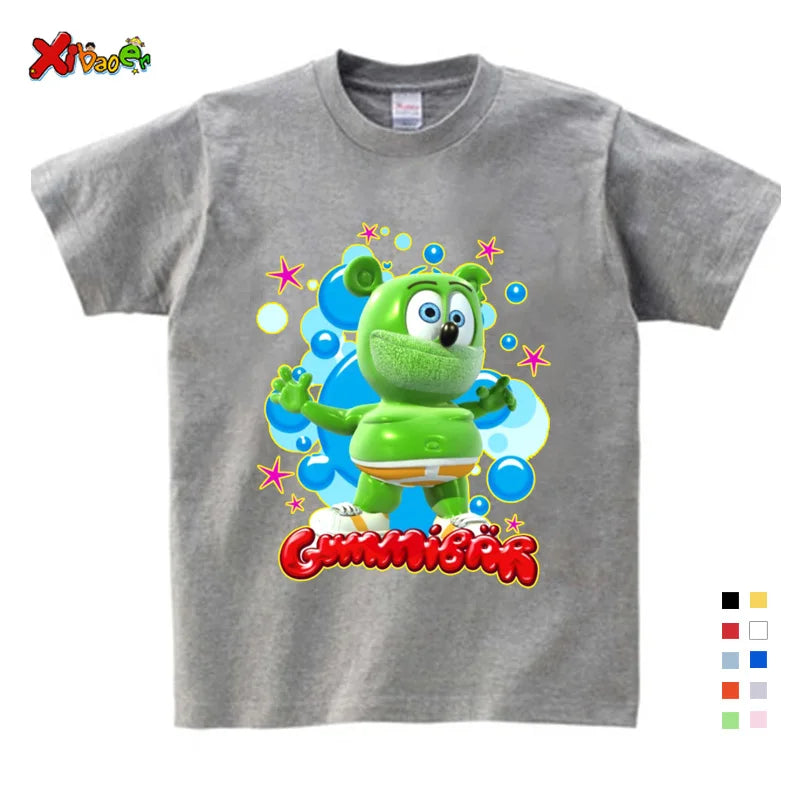 Boys Tshirts for kids Baby Boys Girl Gummy Bear T Shirt Cartoon Funny Casual Kids Clothes Summer Harajuku Children's Clothing