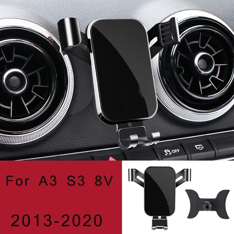Car Phone Holder For Audi A3 S3 RS3 8V Q2 SQ2 Air Vent Mount Car Styling Bracket GPS Stand Rotatable Support Mobile Accessories