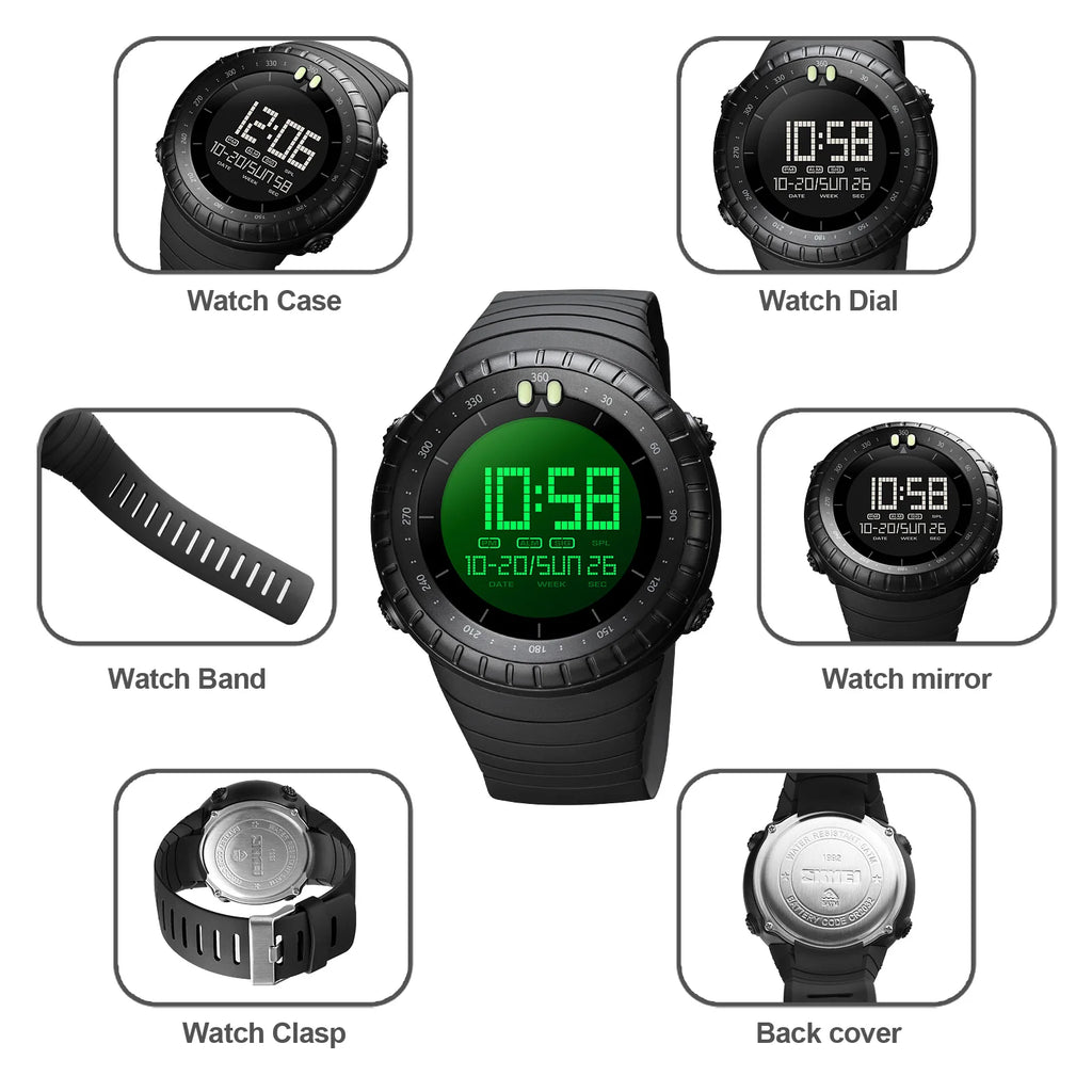 Fashion Sport Digital Watch Men Waterproof Chrono Alarm Outdoor Electronic Clock Man SKMEI Military Wristwatch Relogio Masculino