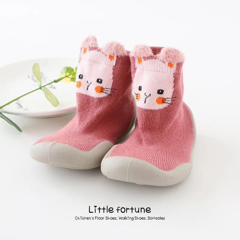 Baby Shoes Toddler First Walkers Infant Boys Girls Kids Rubber Soft Non-Slip Sole Floor Barefoot Casual Shoes Knit Booties