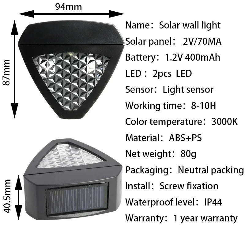 Solar Street Light Outdoor LED Courtyard Light Super Bright Energy-Saving Environmental Courtyard Garden Corridor wall Light