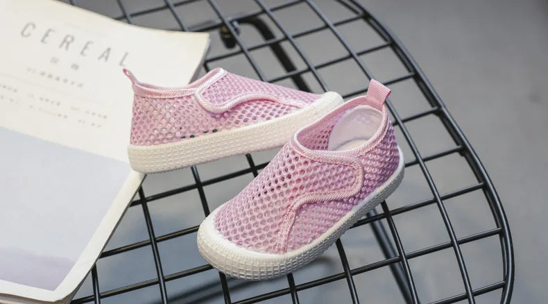 Kids Summer Shoes for Boys Girls Toddlers Children Casual Flats Air Mesh Net Breathable Hollow Cut-outs Sneakers Soft Fashion
