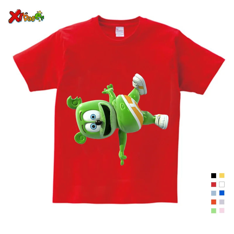 Boys Tshirts for kids Baby Boys Girl Gummy Bear T Shirt Cartoon Funny Casual Kids Clothes Summer Harajuku Children's Clothing