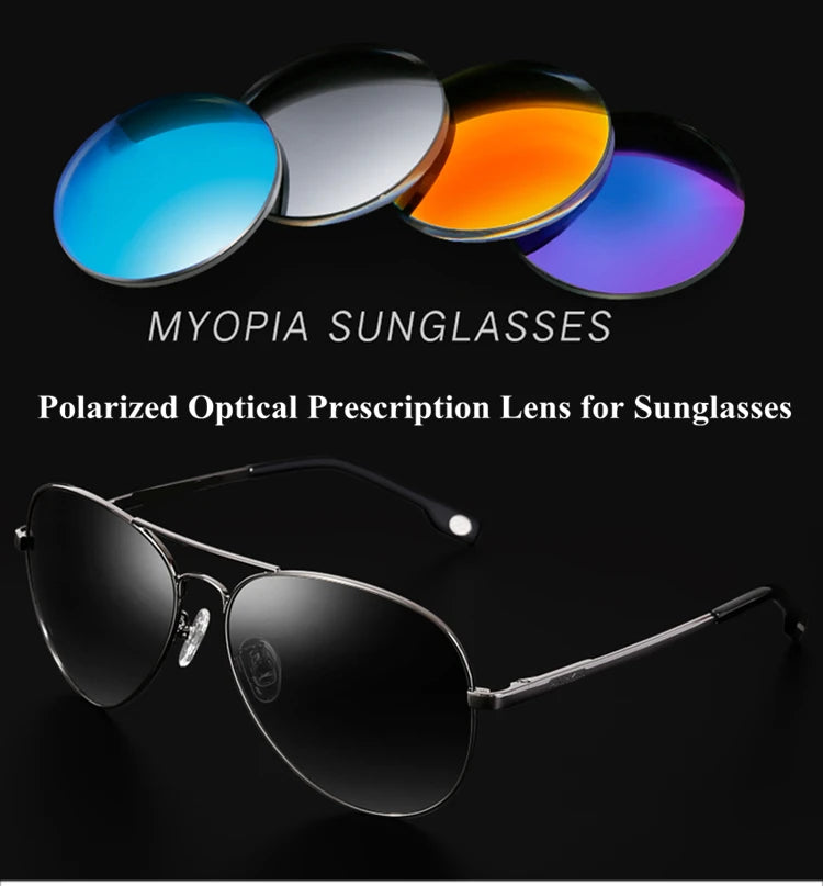Polarized Sunglasses Prescription Lens 1.56 1.61 1.67 Aspheric Sun Glasses Lenses Myopia Optical UV400 Mirror Colourful Coating