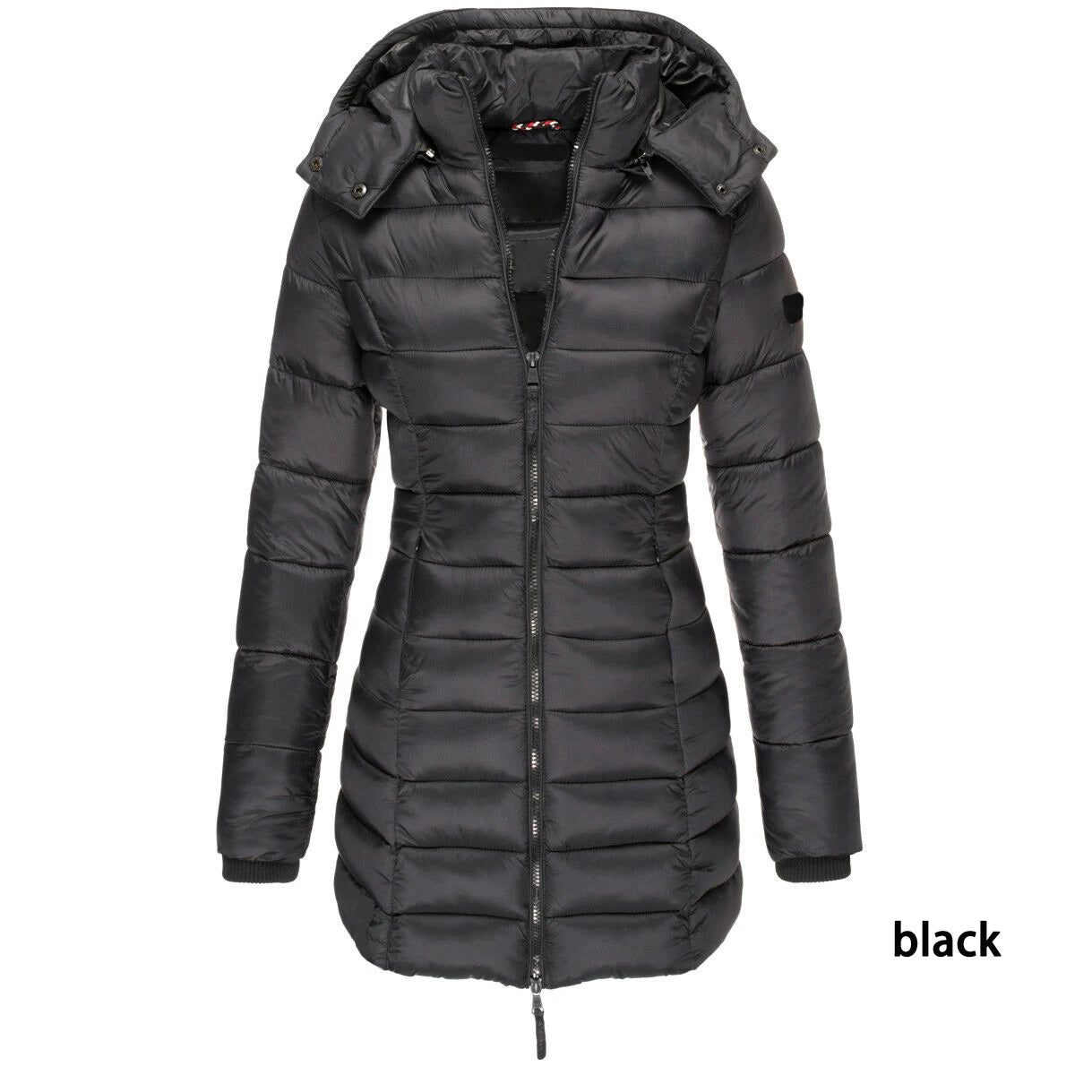 Winter Jackets for Women Zipper Hooded Cotton Padded Jackets Long Sleeve Warm Coat Slim Parka Female Portable Outwear