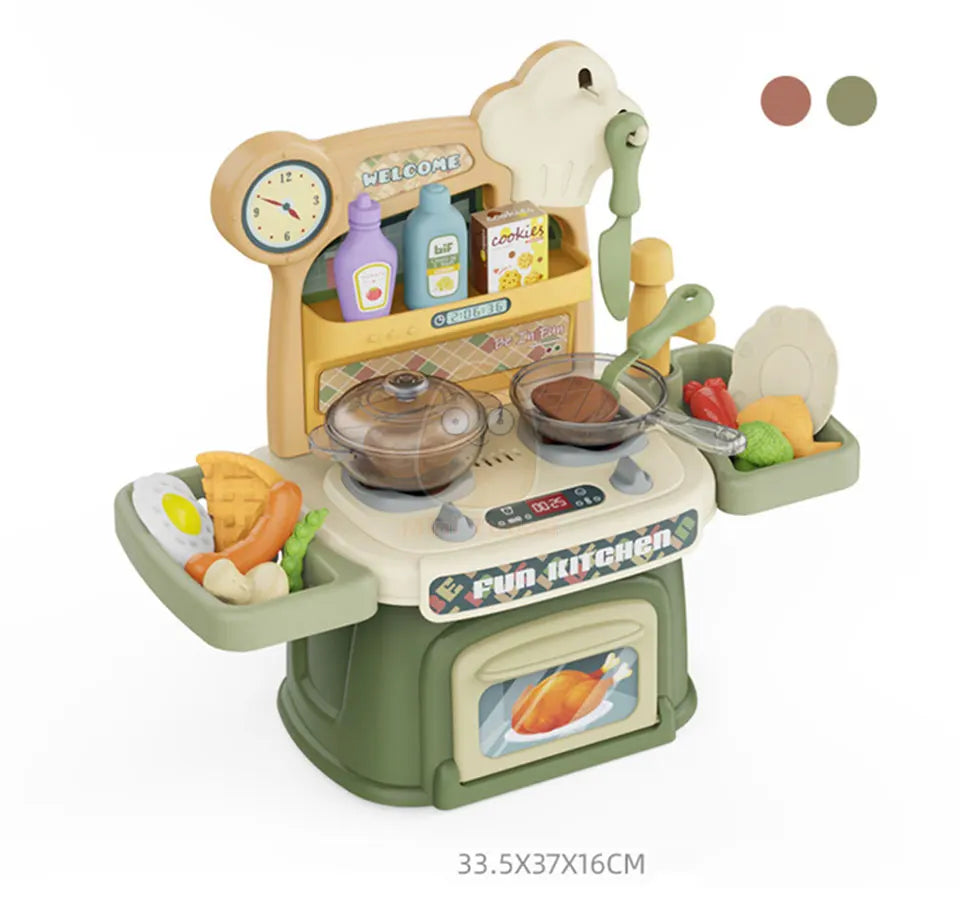Kids Kitchen Toys Simulational Dinnerware Pretend Play Chef Game Role Play Cooking Food Table Educational Toy For Children Gift
