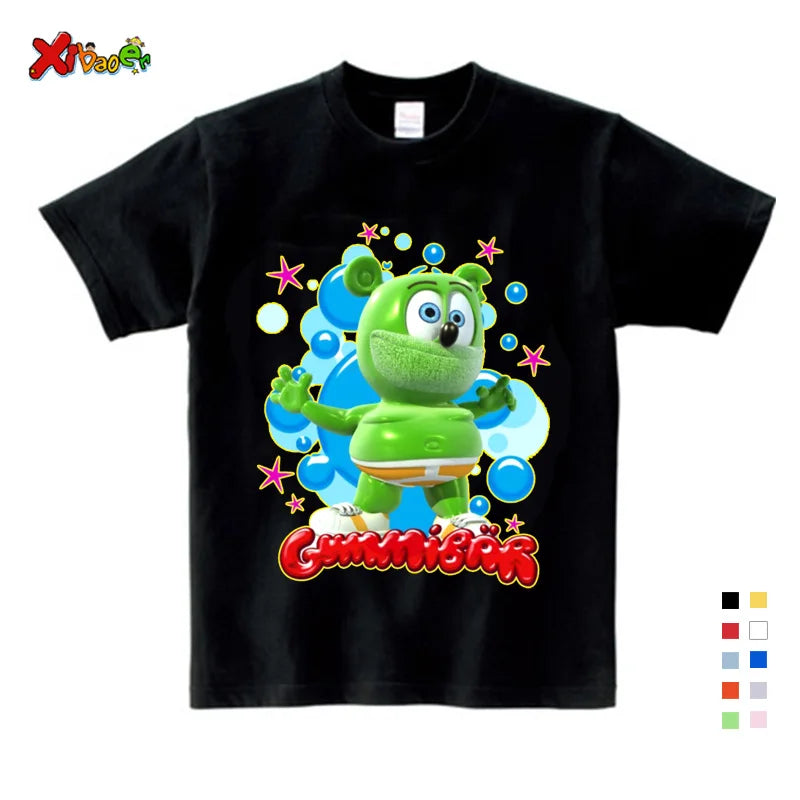 Boys Tshirts for kids Baby Boys Girl Gummy Bear T Shirt Cartoon Funny Casual Kids Clothes Summer Harajuku Children's Clothing