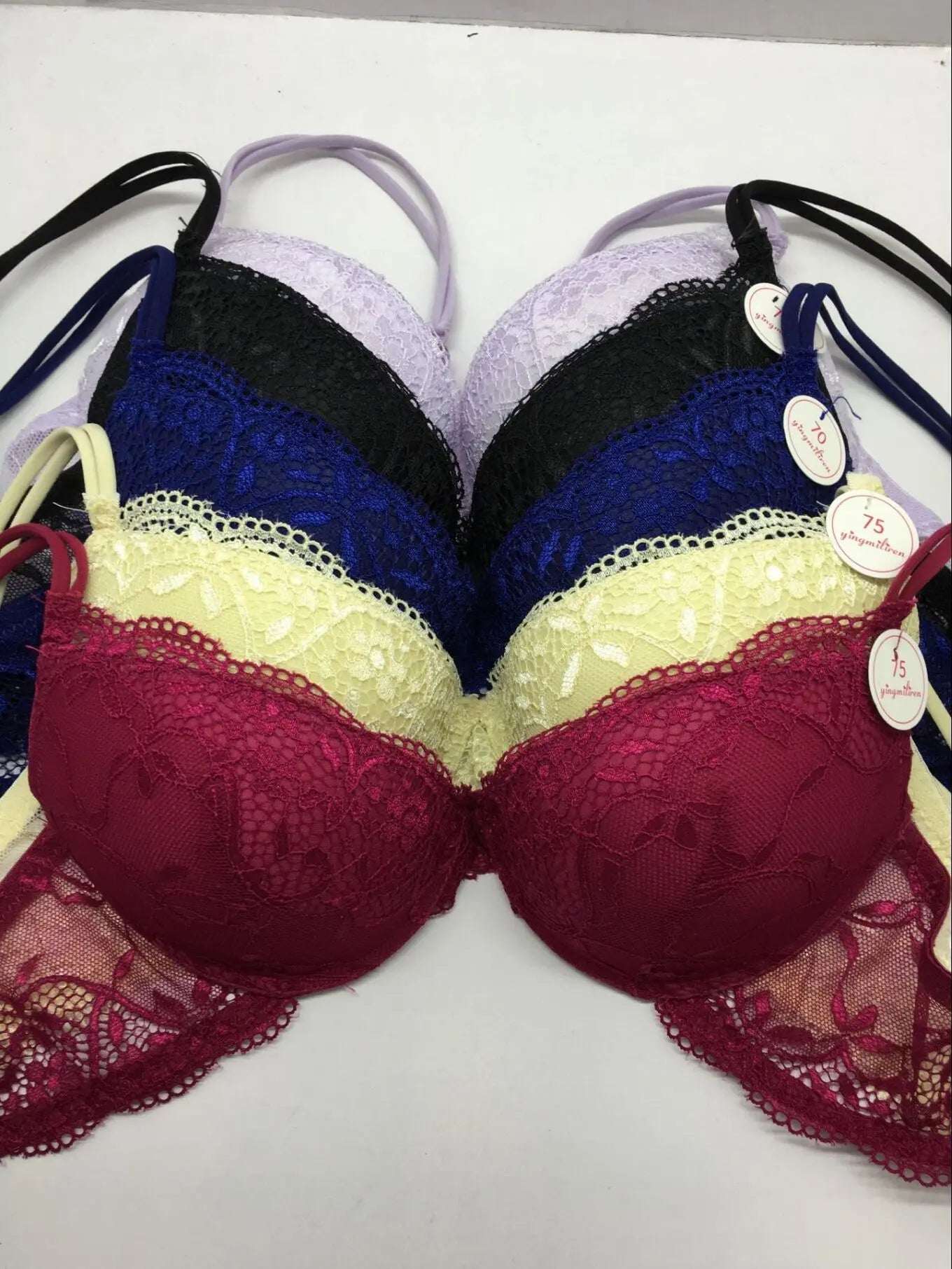 European Style Sexy Bra Set Women Cotton Underwear Sexy Lace Panties Female Push Up Brassiere Fashion Solid Color Lingerie Set
