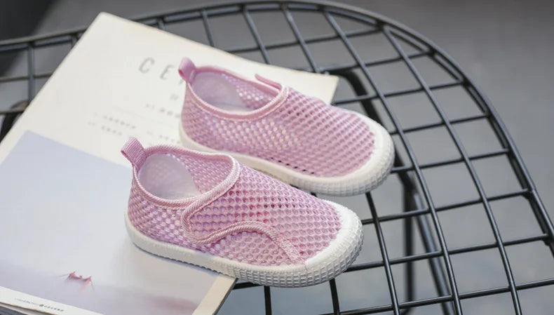 Kids Summer Shoes for Boys Girls Toddlers Children Casual Flats Air Mesh Net Breathable Hollow Cut-outs Sneakers Soft Fashion