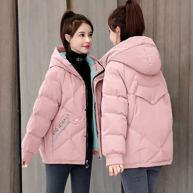 Women's Jackets 2022 New Women Parkas Winter Jacket Hooded Loose Cotton Padded Parka Female Casual Oversize Puffer Coat Outwear