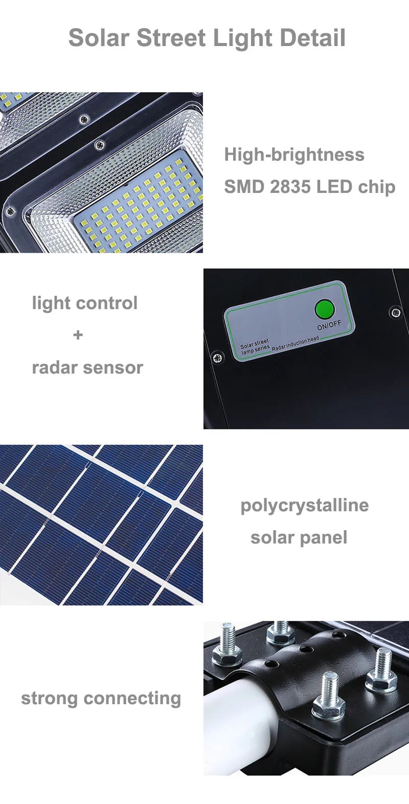 Solar Street Lights Outdoor Lights for Garden Waterproof IP65 Road Solar Powered Lantern Wall Lamp 20W 40W 60W High Brightness