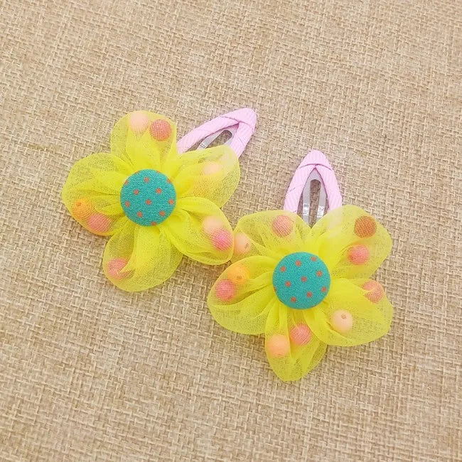 2PCS/lot Hot Sale Children New Hair Clips Cute  Flowers Safety Barrettes BB Clip Little Girls Gifts Kids Hair Accessories