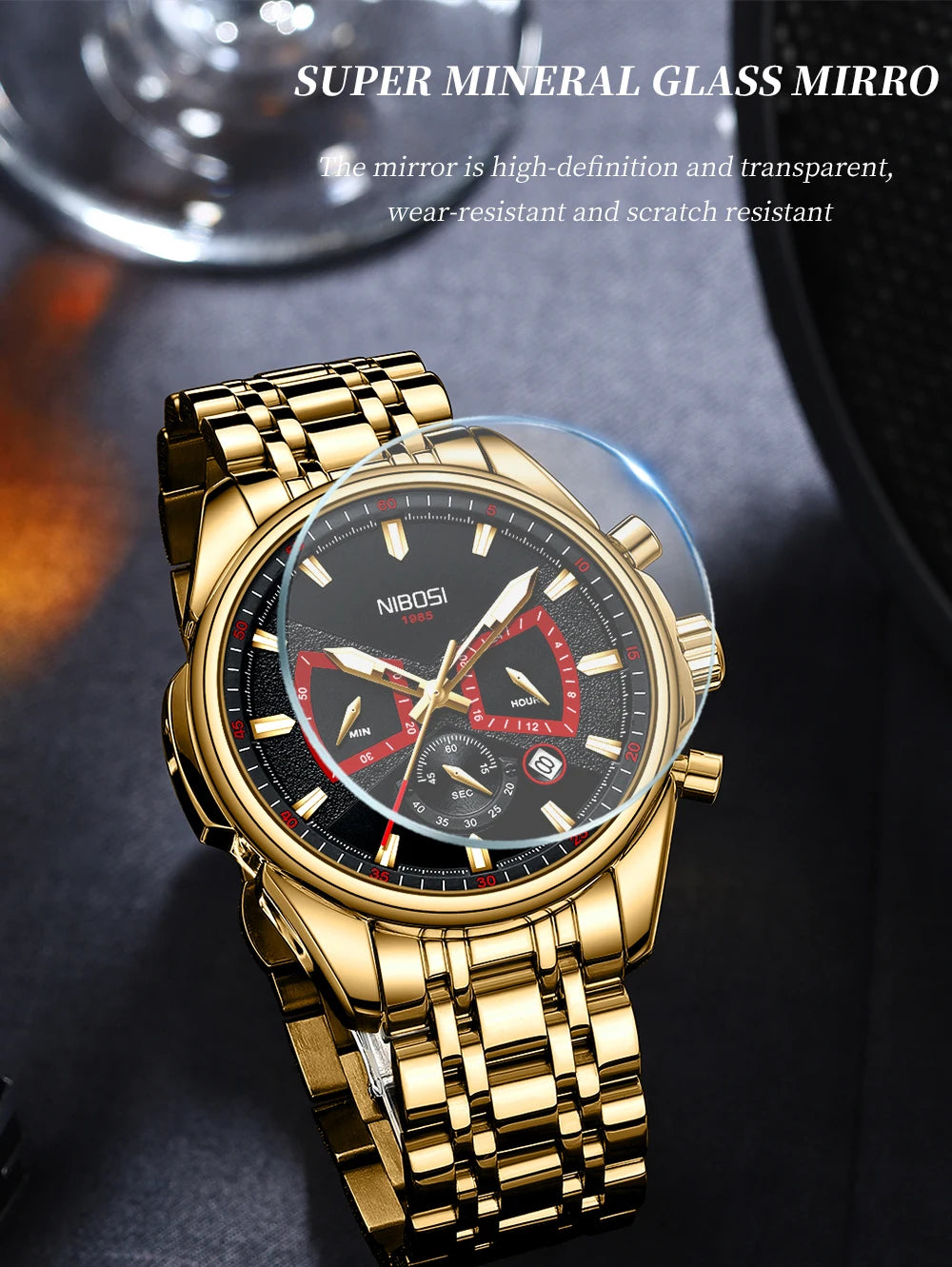 NIBOSI Brand Mens Watches Brand Luxury Military Sports Chronograph Waterproof Quartz Watch For Men Wristwatch Reloj Hombre