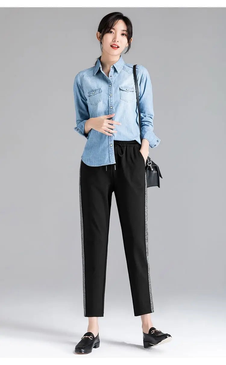 Women Pants 20-Foot Women's Fall Women's Clothing Casual Sports Pants Female Black Pants Loose Pantalones De Mujer