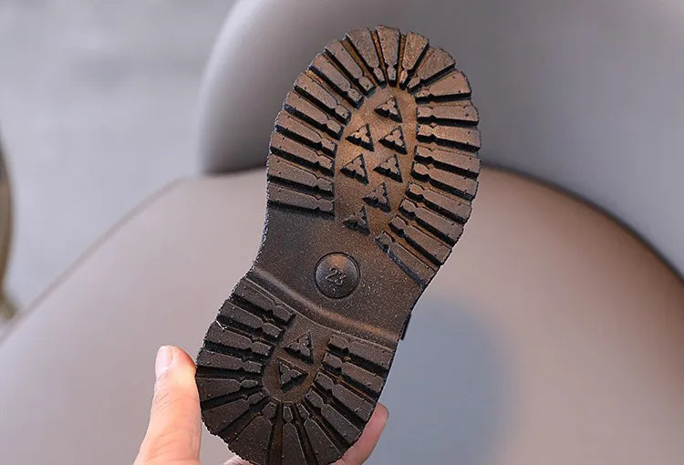 Kids Autumn Leather Shoes Casual Leisure School Boys Girls Single Shoe Size 21-30 Toddler Black Brown Round Toe Childern Shoe