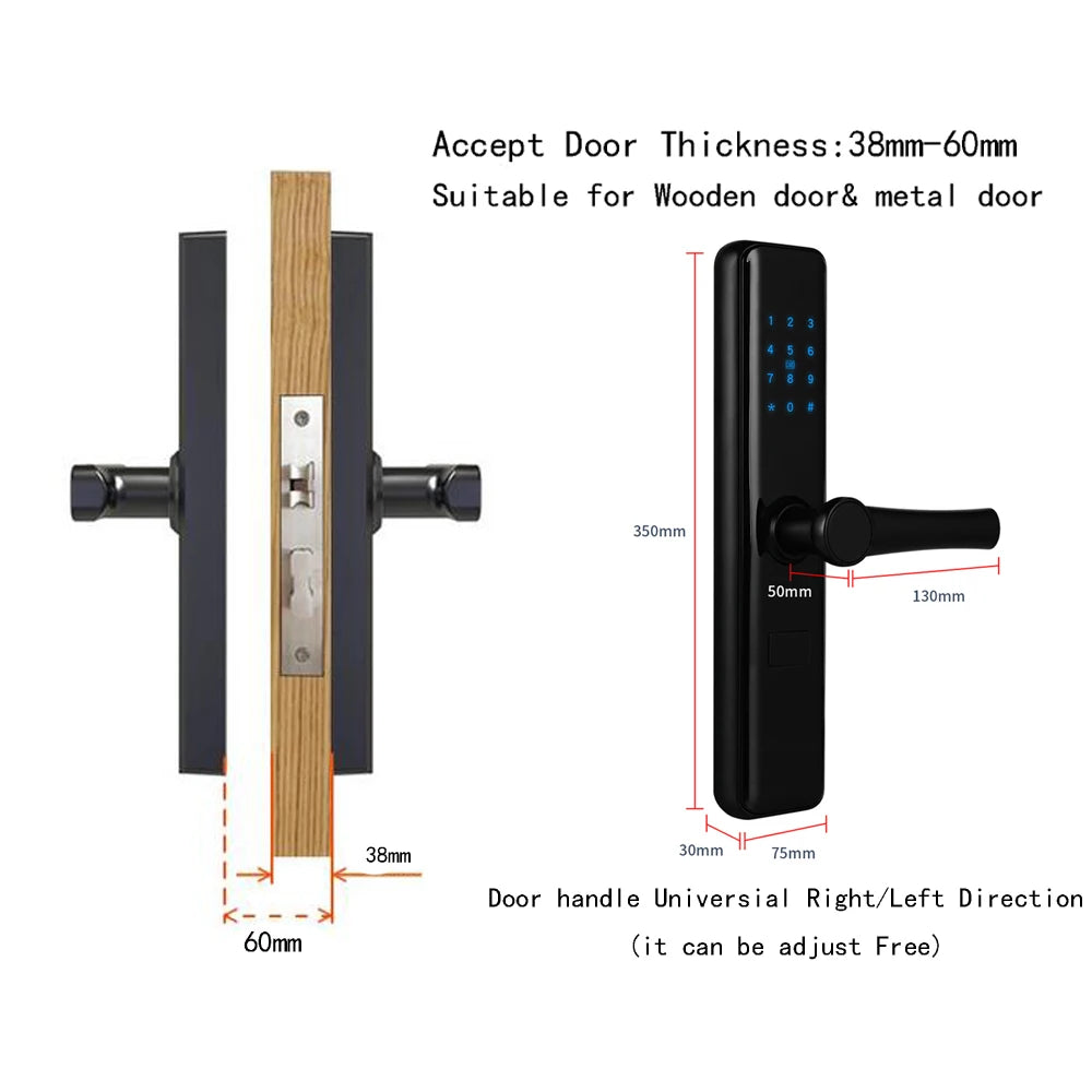 RFID Smart Door Lock Bluetooth/WiFi & Keypad, TTLock Smart Life Compatible Home/Hotel Security MIFARE Encrypted Multi-Point lock