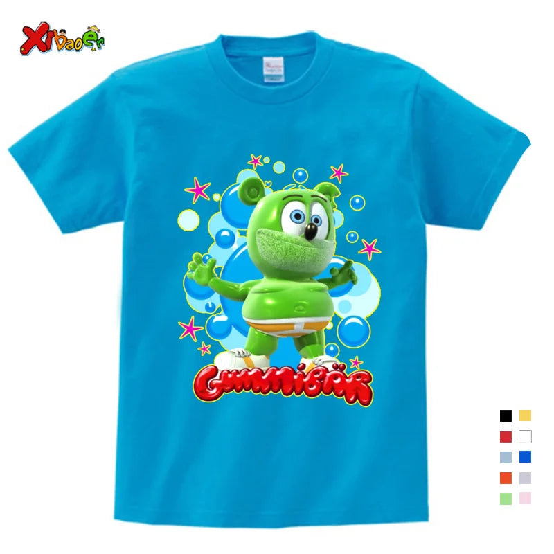 Boys Tshirts for kids Baby Boys Girl Gummy Bear T Shirt Cartoon Funny Casual Kids Clothes Summer Harajuku Children's Clothing