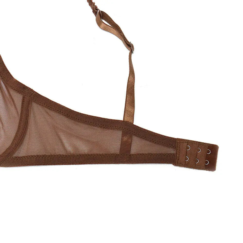 Women mesh bra see through panties M L XL XXL XXXL sexy gauze Thin transparent Bras B C D E F 75 80 85 90 95 100 Dropship