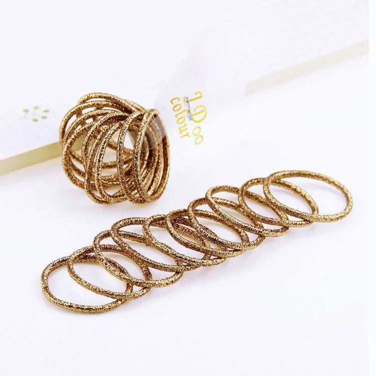 10PCS/Lot Kids Shiny Hair Accessories Hairbands Ponytail Holder Girls Scrunchies High Elastic Thumb Mini Rubber Band Hair Ropes