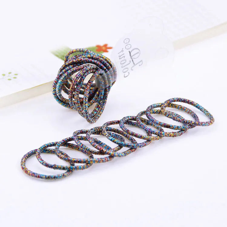 10PCS/Lot Kids Shiny Hair Accessories Hairbands Ponytail Holder Girls Scrunchies High Elastic Thumb Mini Rubber Band Hair Ropes