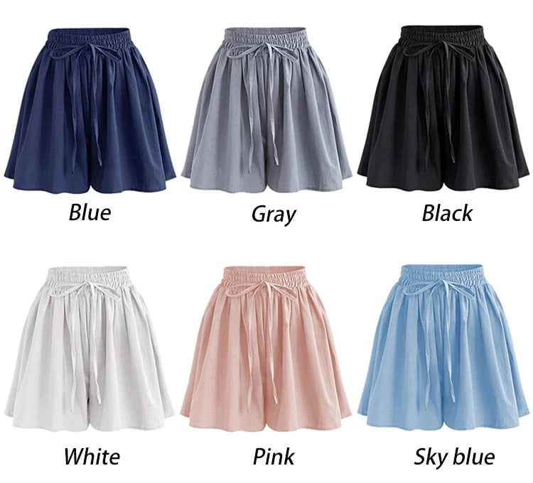 Summer Women Shorts High Waist Loose Chiffon Shorts Female Slacks Female Shorts 8001