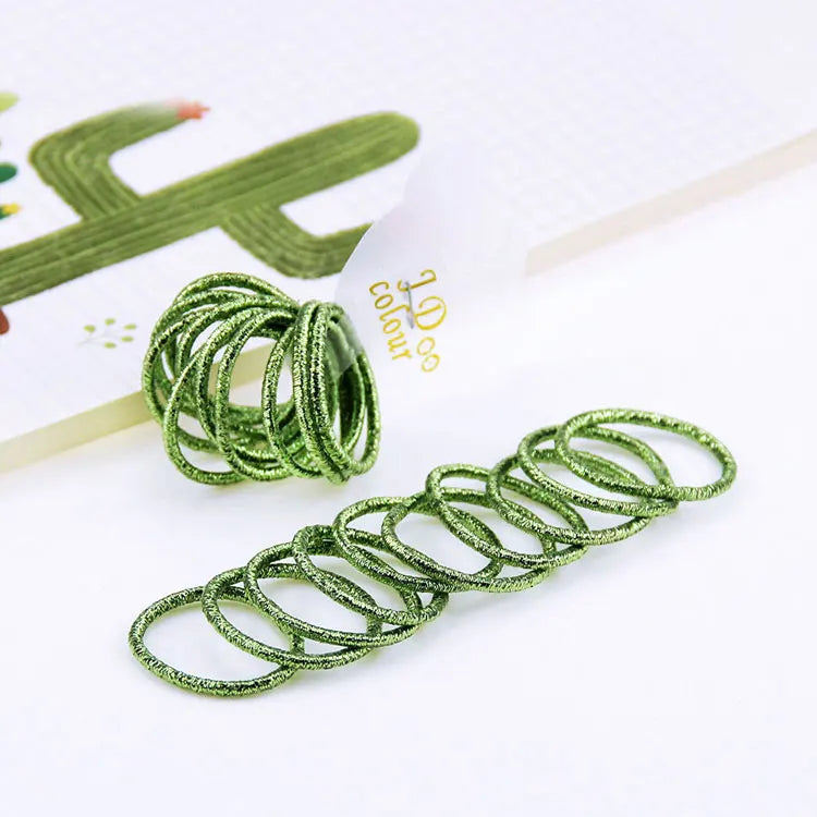 10PCS/Lot Kids Shiny Hair Accessories Hairbands Ponytail Holder Girls Scrunchies High Elastic Thumb Mini Rubber Band Hair Ropes