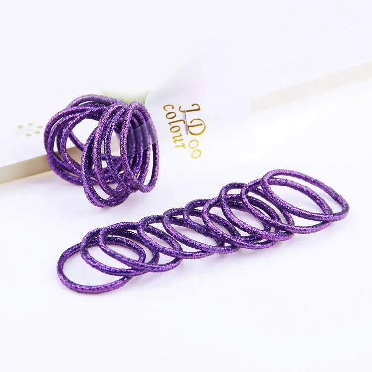 10PCS/Lot Kids Shiny Hair Accessories Hairbands Ponytail Holder Girls Scrunchies High Elastic Thumb Mini Rubber Band Hair Ropes