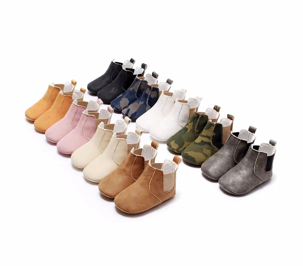 Toddler Baby Boy Girl Shoes 0-24M Infant First Walkers Moccasins Soft PU Ankle Boots Newborn Footwear Bebe Crib Shoes