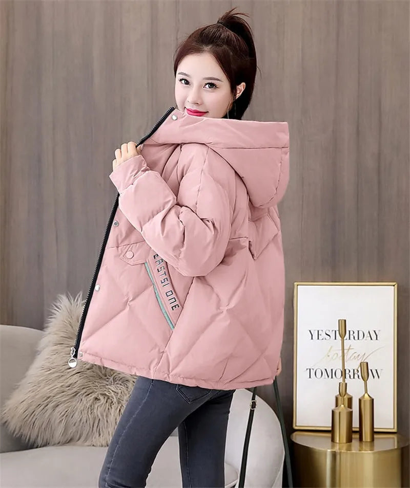 Women's Jackets 2022 New Women Parkas Winter Jacket Hooded Loose Cotton Padded Parka Female Casual Oversize Puffer Coat Outwear