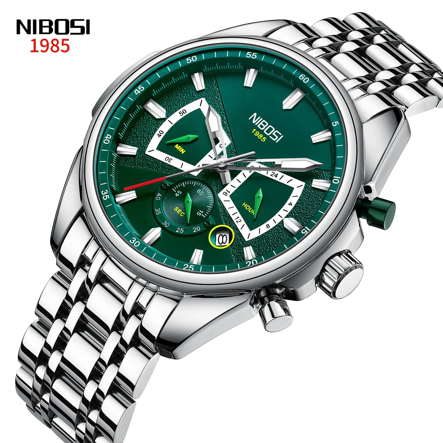 NIBOSI Brand Mens Watches Brand Luxury Military Sports Chronograph Waterproof Quartz Watch For Men Wristwatch Reloj Hombre