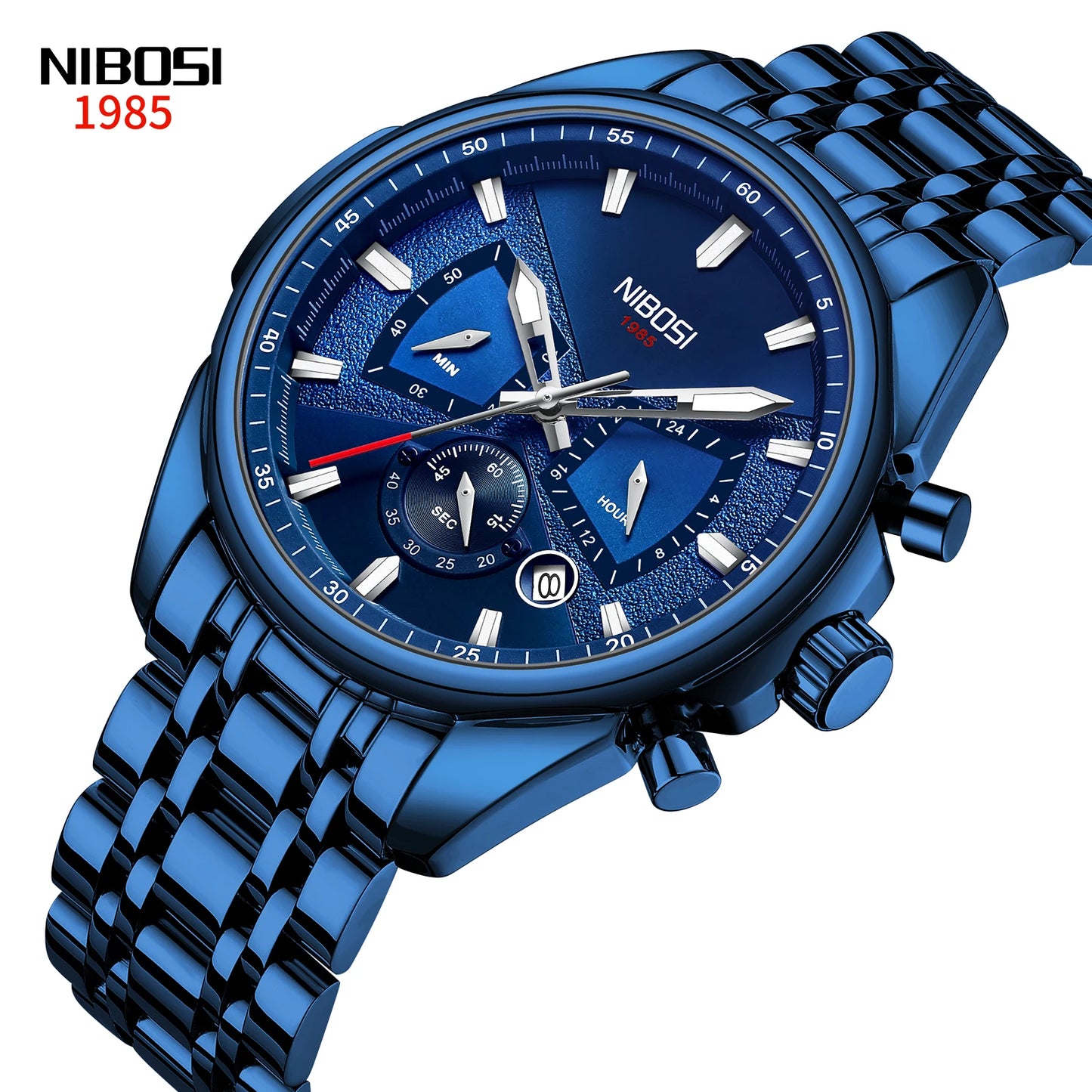 NIBOSI Brand Mens Watches Brand Luxury Military Sports Chronograph Waterproof Quartz Watch For Men Wristwatch Reloj Hombre