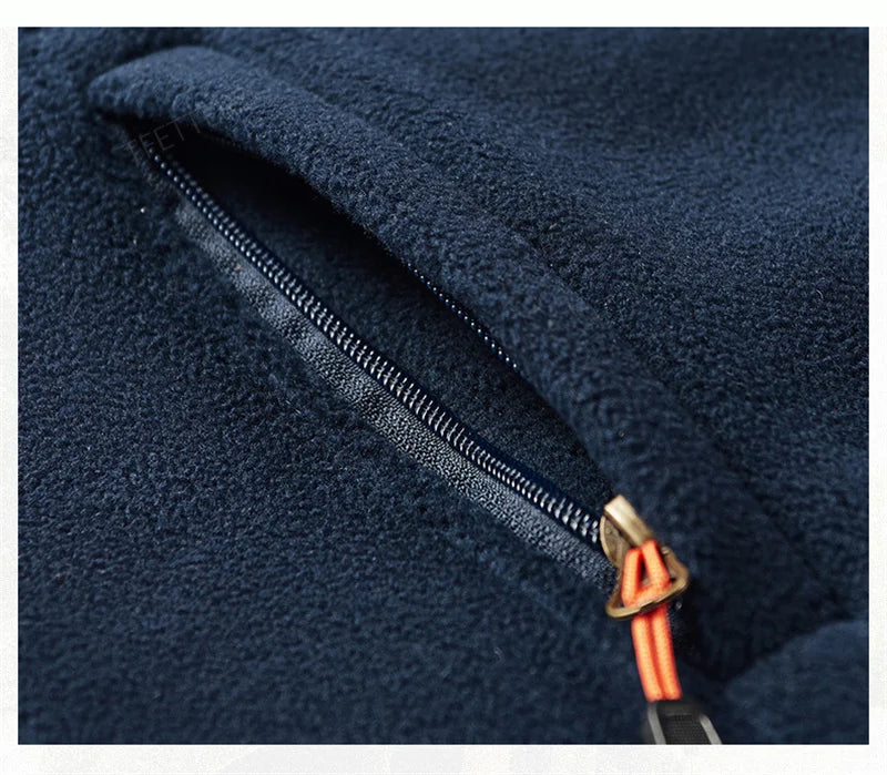 BROWON Brand Men Jackets 2025 Spring and Autumn New Men Fleece Jacket Solid Color Stand Collar Polar Fleece Jacket Men Clothing