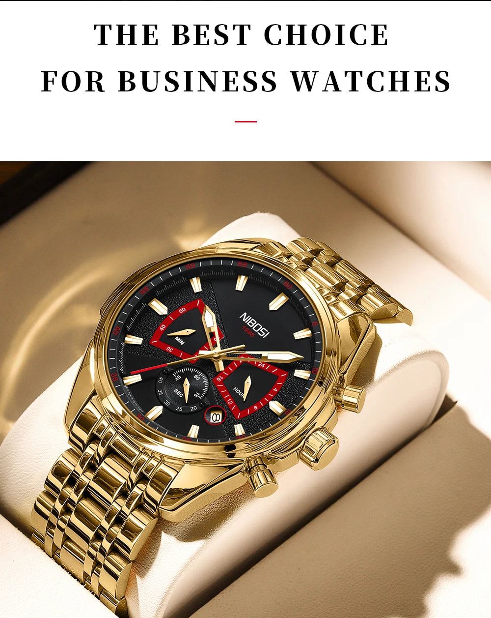 NIBOSI Brand Mens Watches Brand Luxury Military Sports Chronograph Waterproof Quartz Watch For Men Wristwatch Reloj Hombre