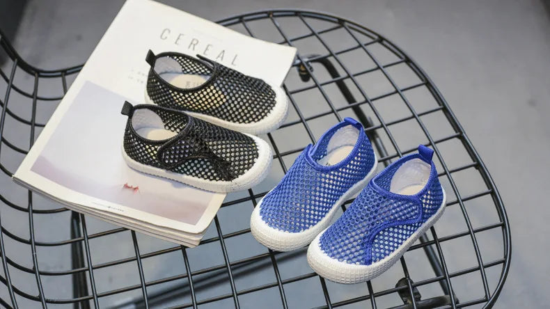 Kids Summer Shoes for Boys Girls Toddlers Children Casual Flats Air Mesh Net Breathable Hollow Cut-outs Sneakers Soft Fashion