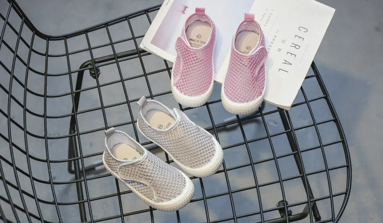 Kids Summer Shoes for Boys Girls Toddlers Children Casual Flats Air Mesh Net Breathable Hollow Cut-outs Sneakers Soft Fashion