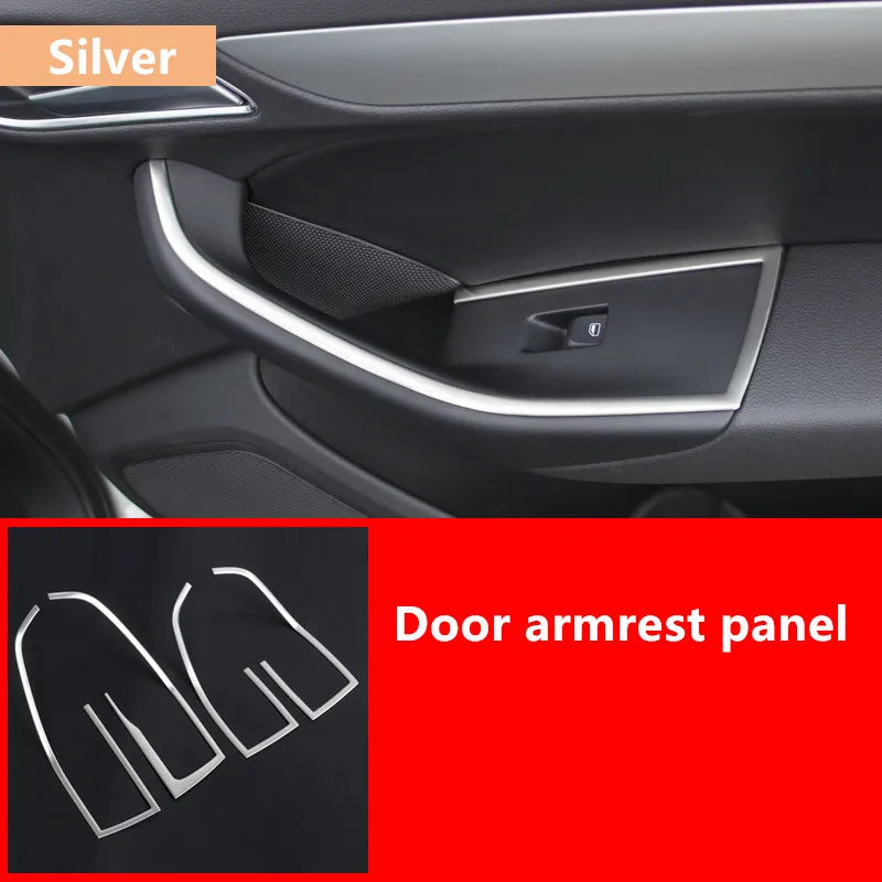 Car Accessories For Audi Q3 2012-16 Central CD Panel Cover Trim Air Conditioner Outlet Frame Door Armrest Decoration Strips