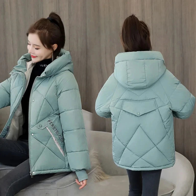 Women's Jackets 2022 New Women Parkas Winter Jacket Hooded Loose Cotton Padded Parka Female Casual Oversize Puffer Coat Outwear