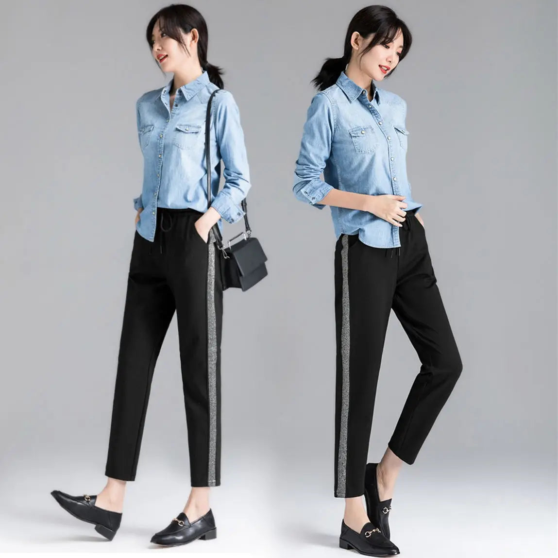 Women Pants 20-Foot Women's Fall Women's Clothing Casual Sports Pants Female Black Pants Loose Pantalones De Mujer