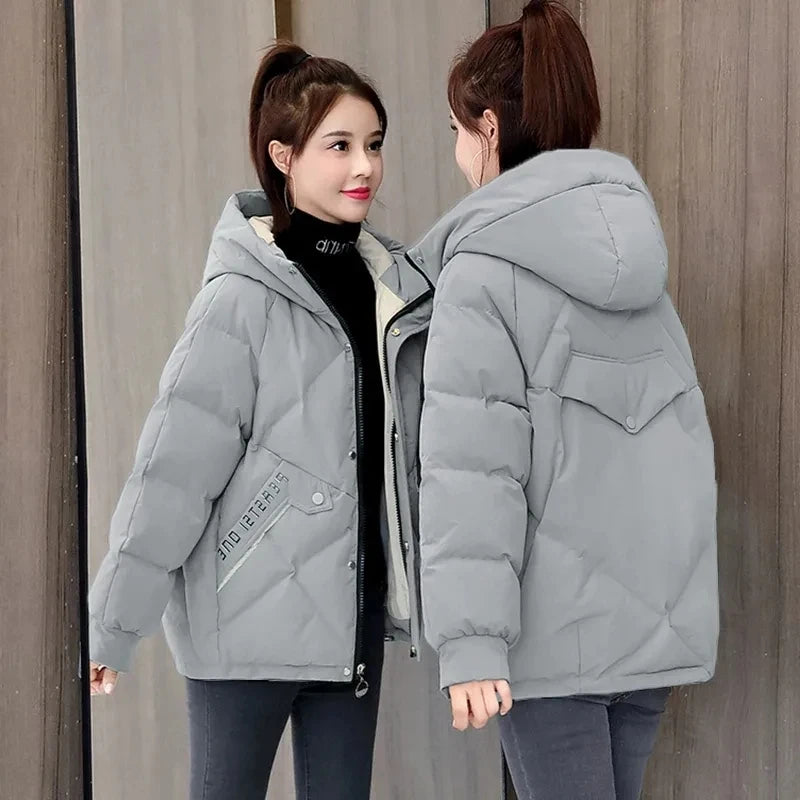 Women's Jackets 2022 New Women Parkas Winter Jacket Hooded Loose Cotton Padded Parka Female Casual Oversize Puffer Coat Outwear