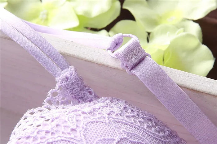 European Style Sexy Bra Set Women Cotton Underwear Sexy Lace Panties Female Push Up Brassiere Fashion Solid Color Lingerie Set