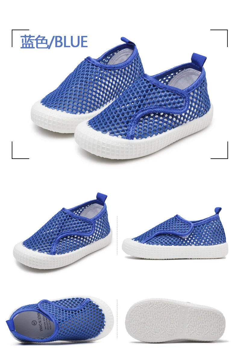 Kids Summer Shoes for Boys Girls Toddlers Children Casual Flats Air Mesh Net Breathable Hollow Cut-outs Sneakers Soft Fashion