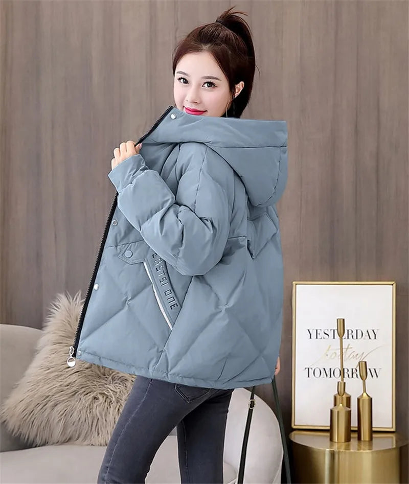 Women's Jackets 2022 New Women Parkas Winter Jacket Hooded Loose Cotton Padded Parka Female Casual Oversize Puffer Coat Outwear