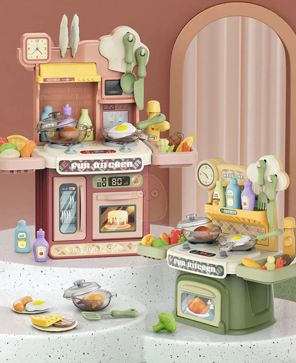 Kids Kitchen Toys Simulational Dinnerware Pretend Play Chef Game Role Play Cooking Food Table Educational Toy For Children Gift