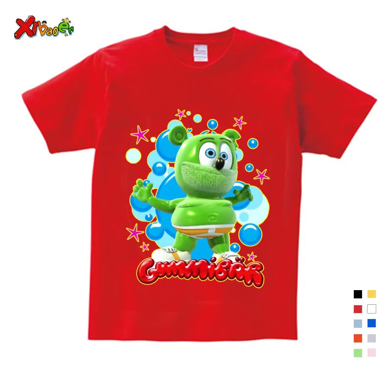 Boys Tshirts for kids Baby Boys Girl Gummy Bear T Shirt Cartoon Funny Casual Kids Clothes Summer Harajuku Children's Clothing