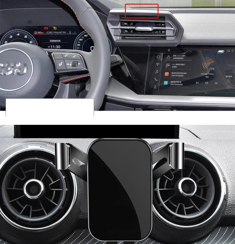 Car Phone Holder For Audi A3 S3 RS3 8V Q2 SQ2 Air Vent Mount Car Styling Bracket GPS Stand Rotatable Support Mobile Accessories