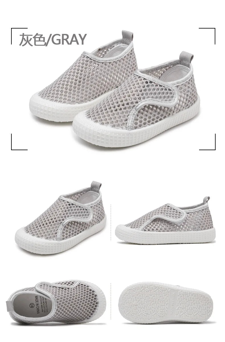 Kids Summer Shoes for Boys Girls Toddlers Children Casual Flats Air Mesh Net Breathable Hollow Cut-outs Sneakers Soft Fashion