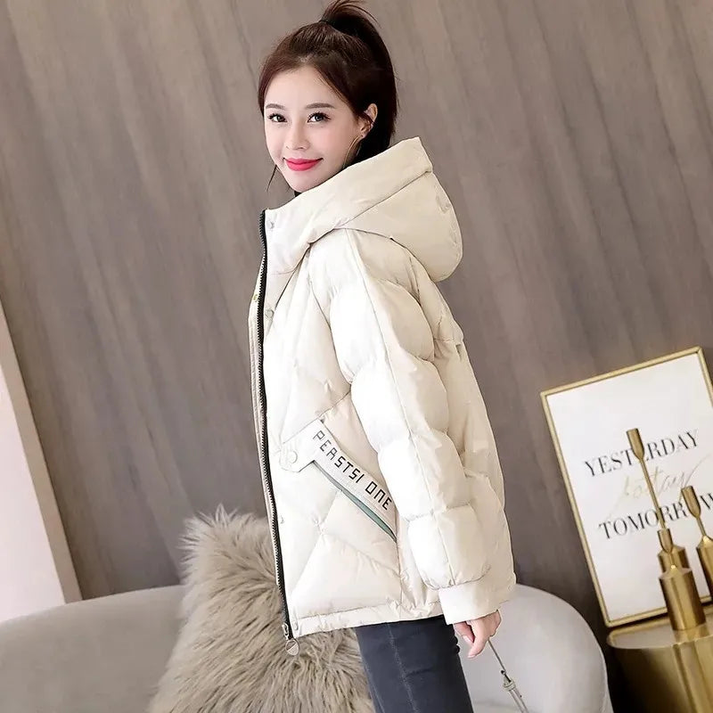 Women's Jackets 2022 New Women Parkas Winter Jacket Hooded Loose Cotton Padded Parka Female Casual Oversize Puffer Coat Outwear